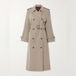 Burberrys Burberry Glen Plaid Trench Coat Wool Blend Belted Houndstooth
